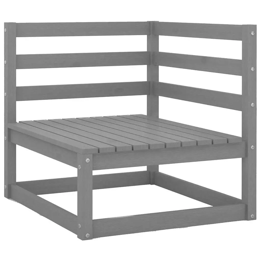 Garden Lounge Set 4 Piece Grey Outdoor Furniture Solid Pinewood Modular Relaxing