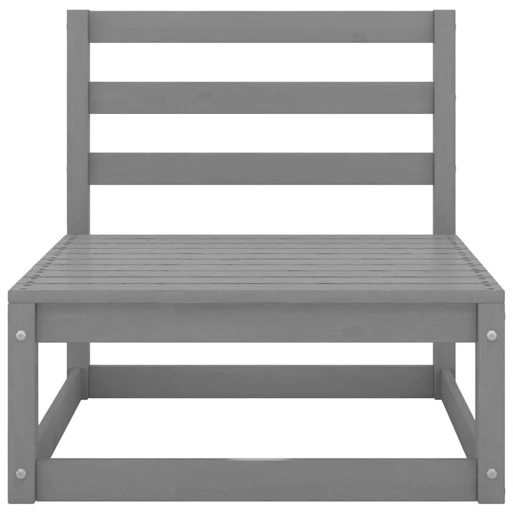 Garden Lounge Set 4 Piece Grey Outdoor Furniture Solid Pinewood Modular Relaxing