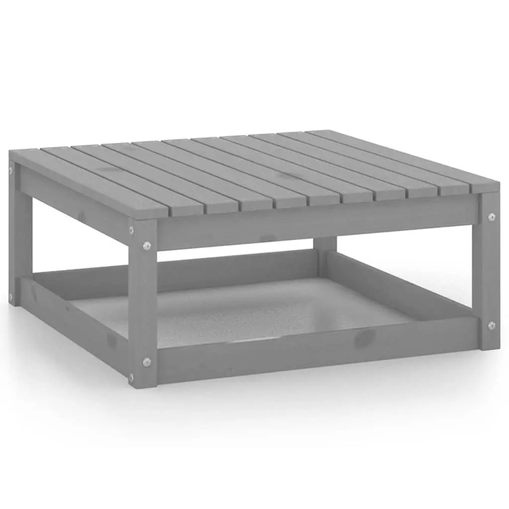 Garden Lounge Set 4 Piece Grey Outdoor Furniture Solid Pinewood Modular Relaxing