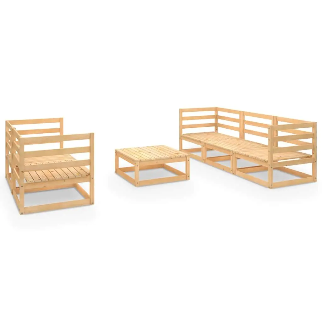 Garden Lounge Set 6 Piece Outdoor Furniture Brown Modular Patio Seating