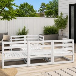 Compact 6 Piece Garden Lounge Set Made of Solid Pinewood