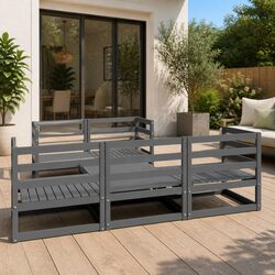 Compact 6 Piece Garden Lounge Set for Outdoor Use
