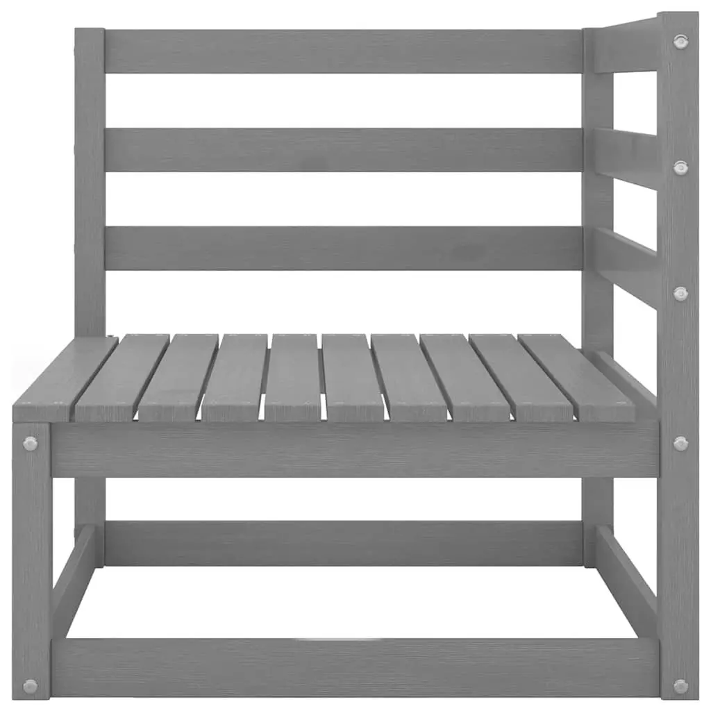 Garden Lounge Set Grey 6 Piece Solid Pinewood Modular Outdoor Furniture