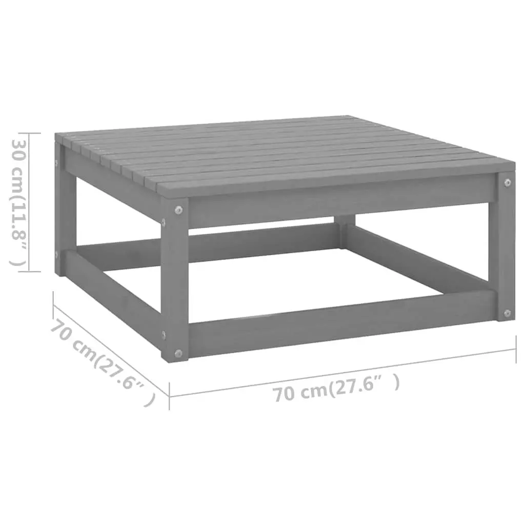 Garden Lounge Set 8 Piece Outdoor Furniture Grey Solid Wood Modular Patio