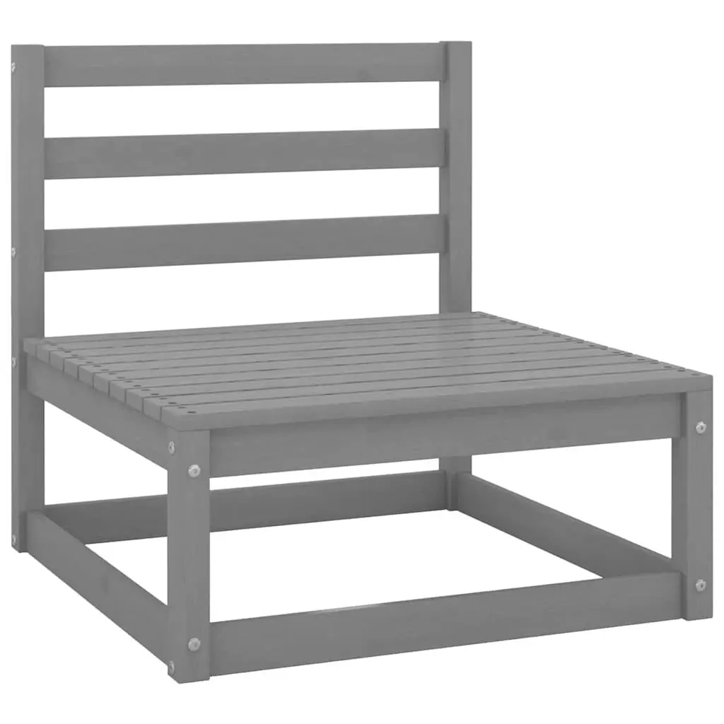 Garden Lounge Set 8 Piece Outdoor Furniture Grey Solid Wood Modular Patio