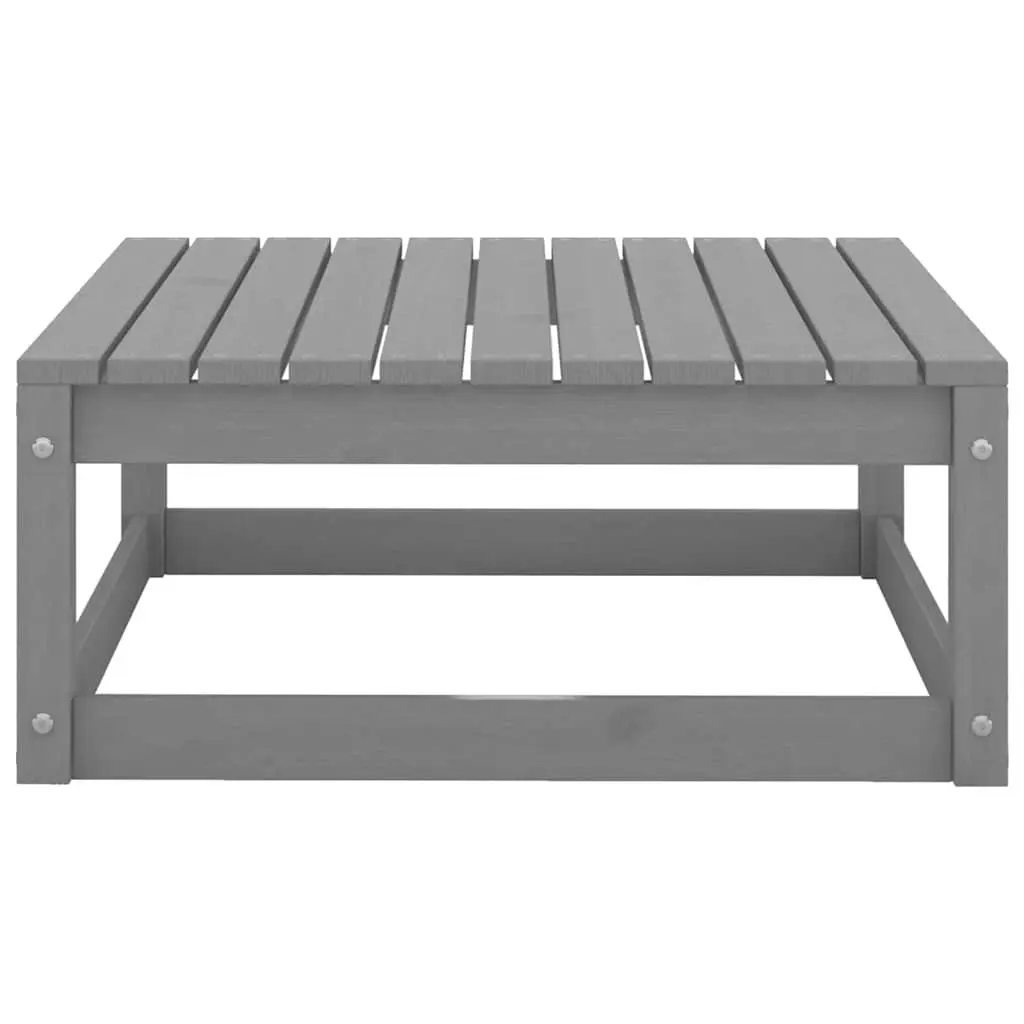 Garden Lounge Set 8 Piece Outdoor Furniture Grey Solid Wood Modular Patio
