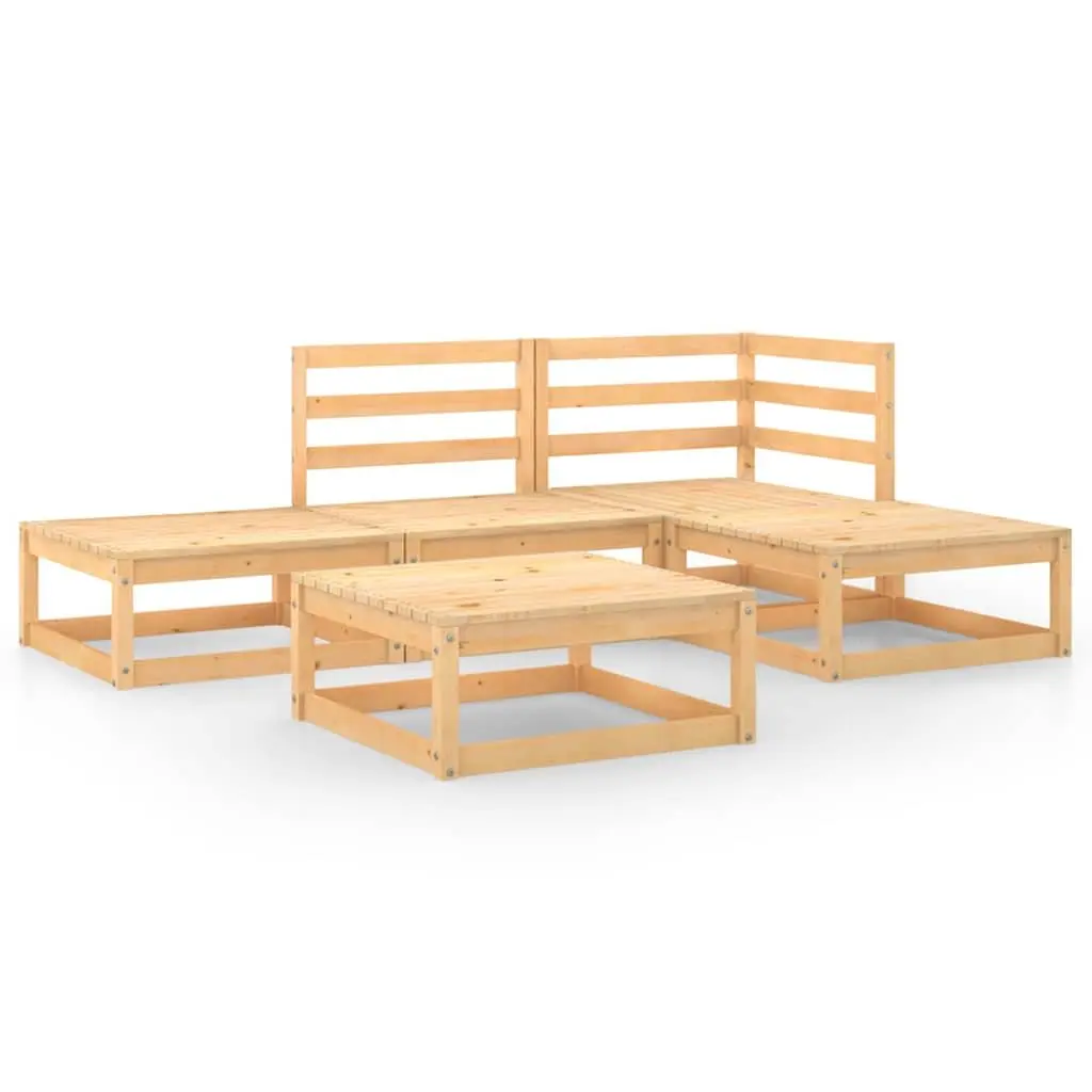 5 Piece Garden Lounge Set Outdoor Patio Furniture Brown Modular Seating