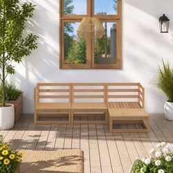 Compact and Solid 4 Piece Garden Lounge Set