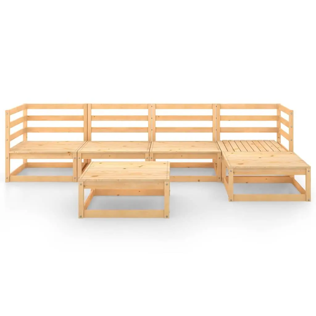 6 Piece Garden Lounge Set Brown Modular Outdoor Furniture