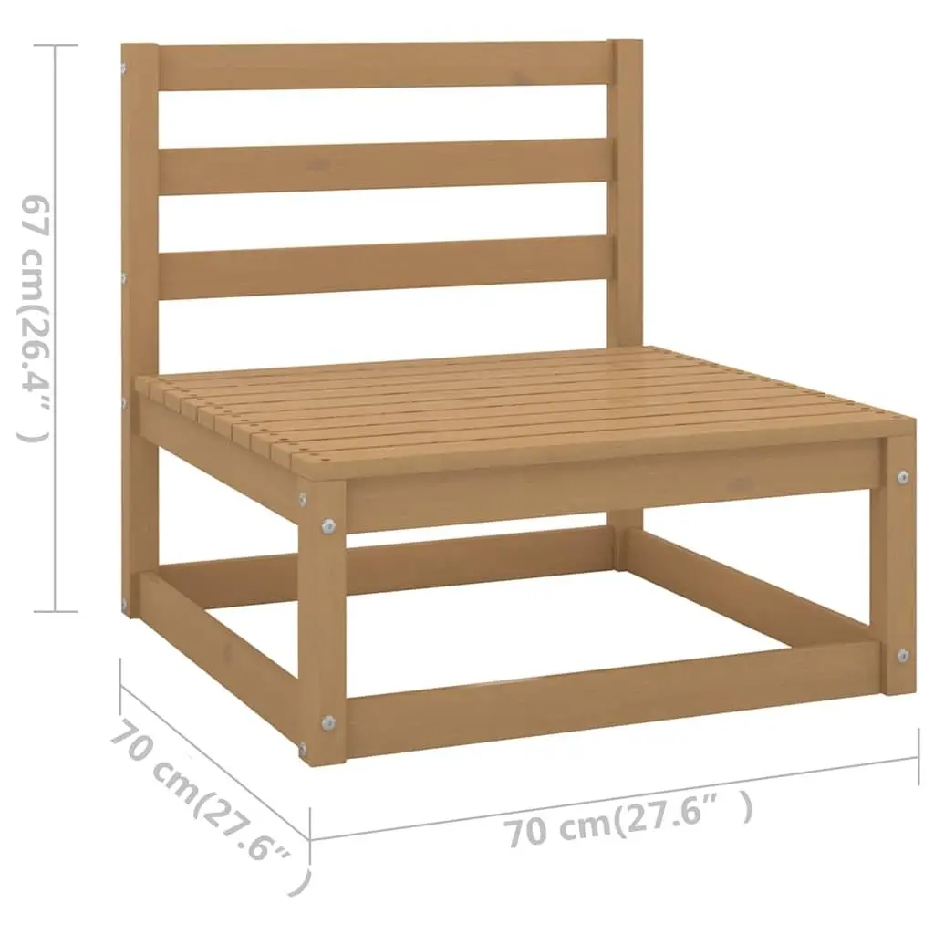 6-Piece Modular Outdoor Lounge Set, Brown Pinewood