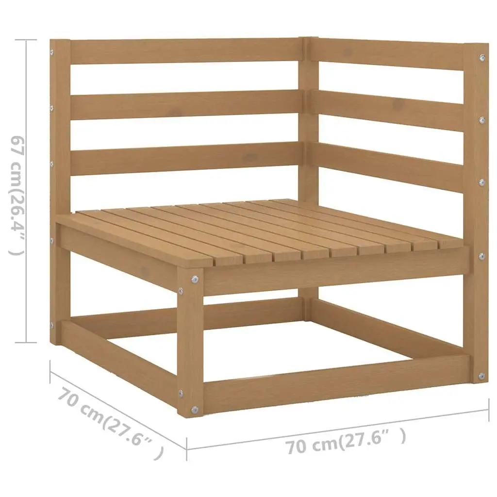 6-Piece Modular Outdoor Lounge Set, Brown Pinewood