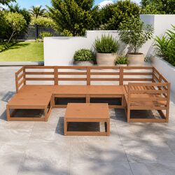 7 Piece Outdoor Lounge Set - Solid Pinewood Charm