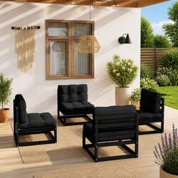 Compact and Reliable 4-Piece Garden Lounge Set