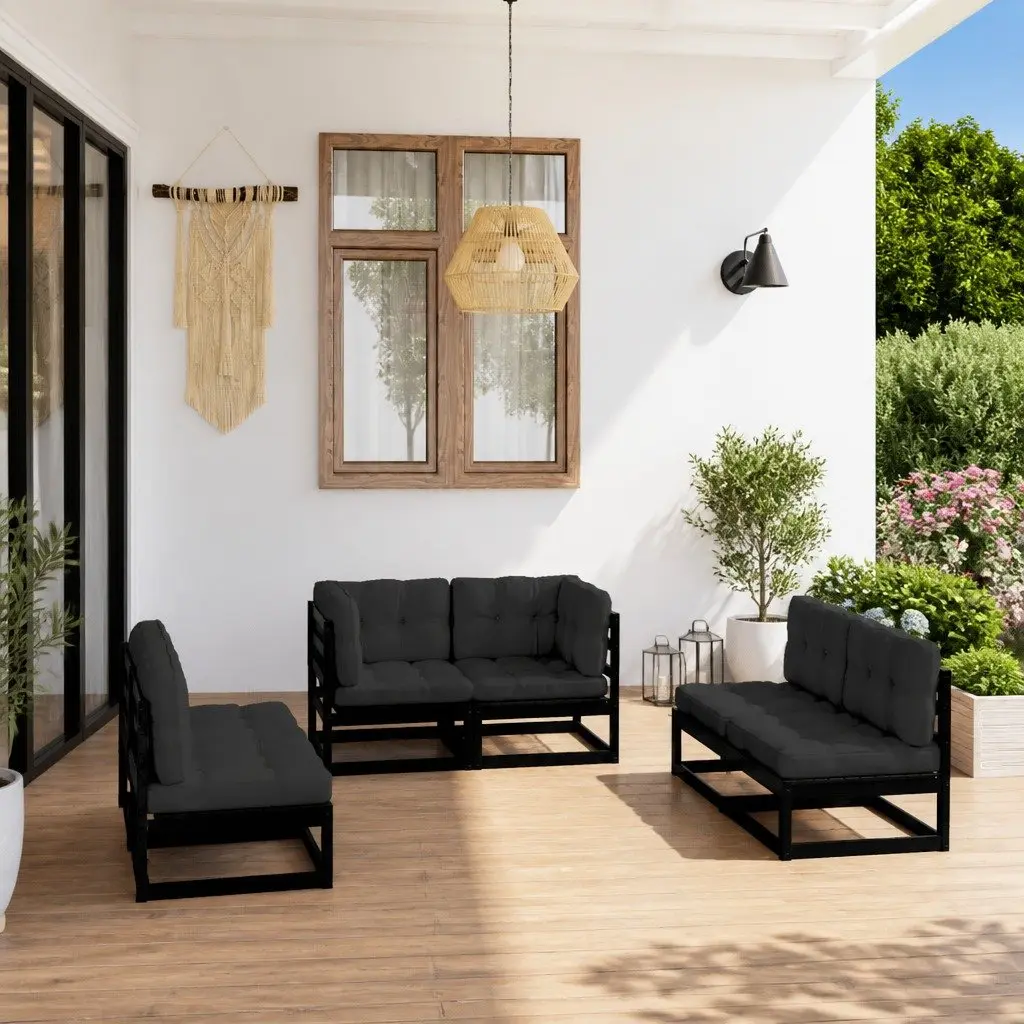 Garden Lounge Set with Cushions, 6 Pieces