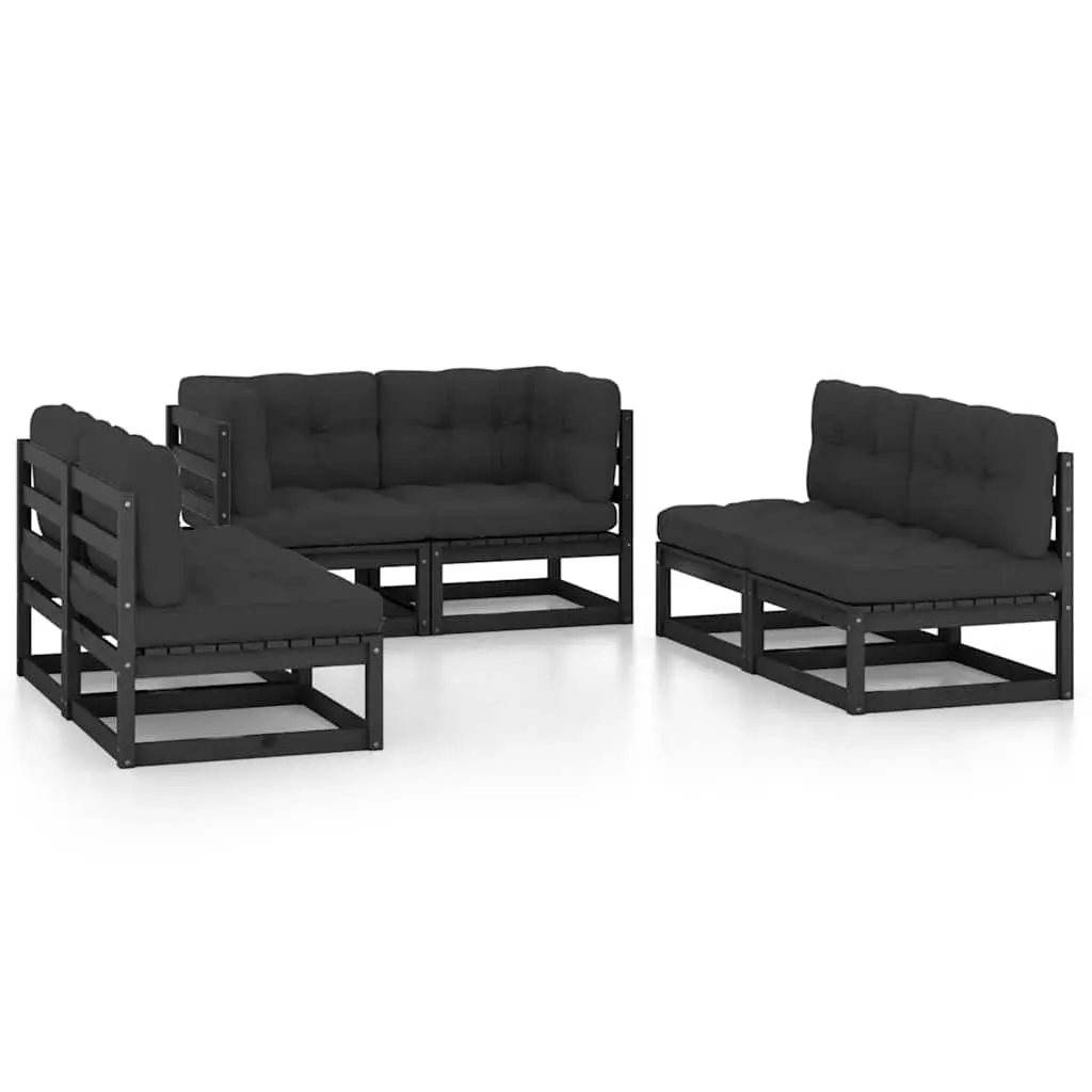 Garden Lounge Set with Cushions, 6 Pieces