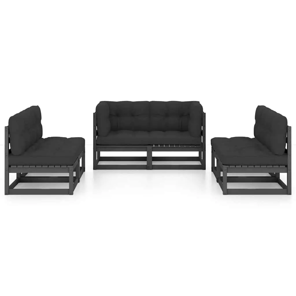 Garden Lounge Set with Cushions, 6 Pieces