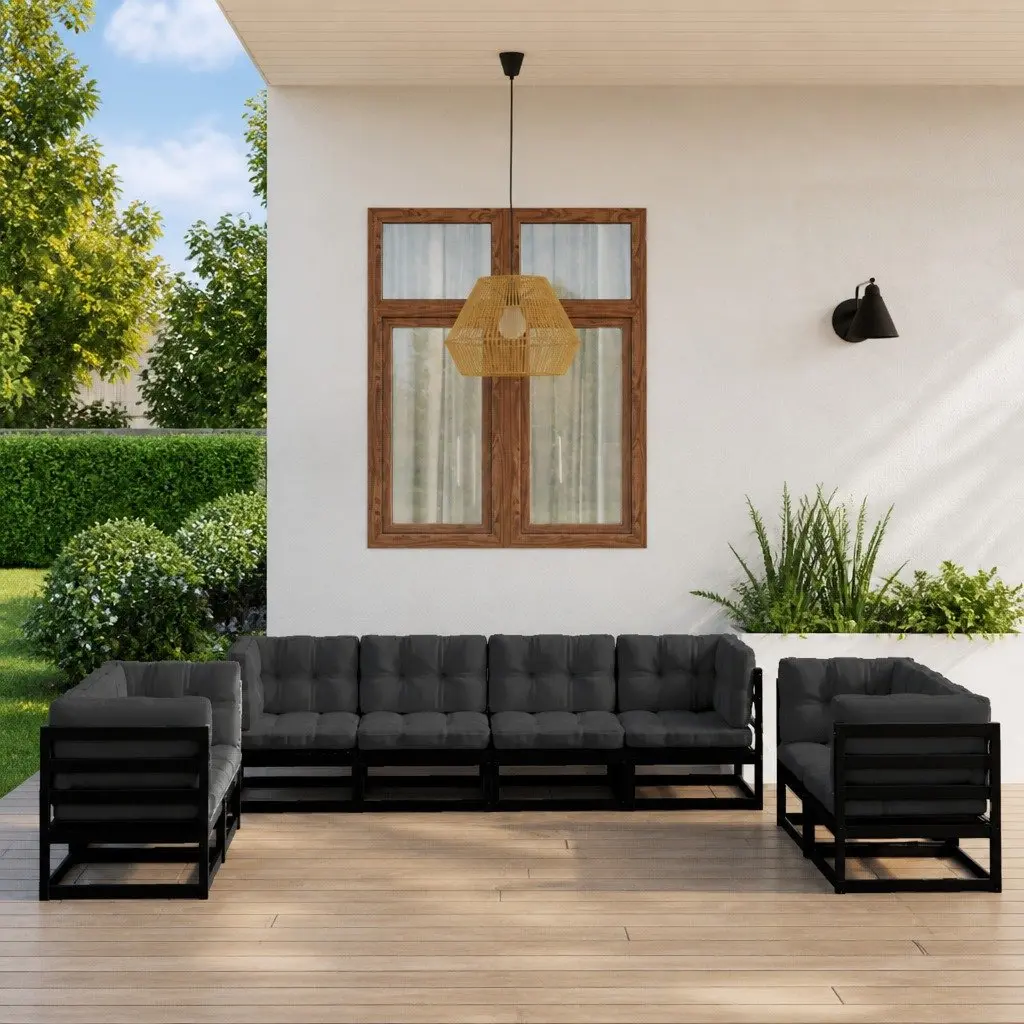 Garden Lounge Set 8 Piece Outdoor Furniture with Cushions Pinewood Modular