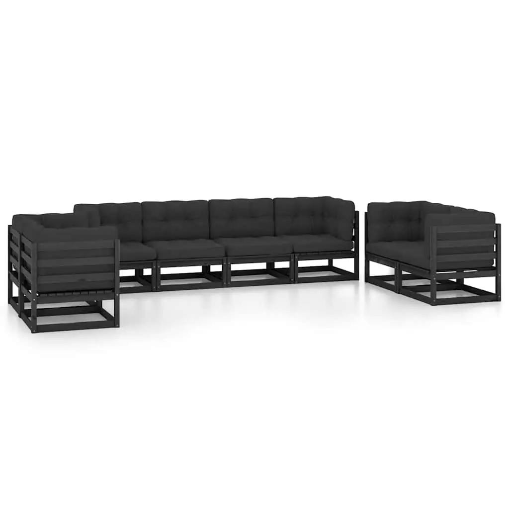 Garden Lounge Set 8 Piece Outdoor Furniture with Cushions Pinewood Modular