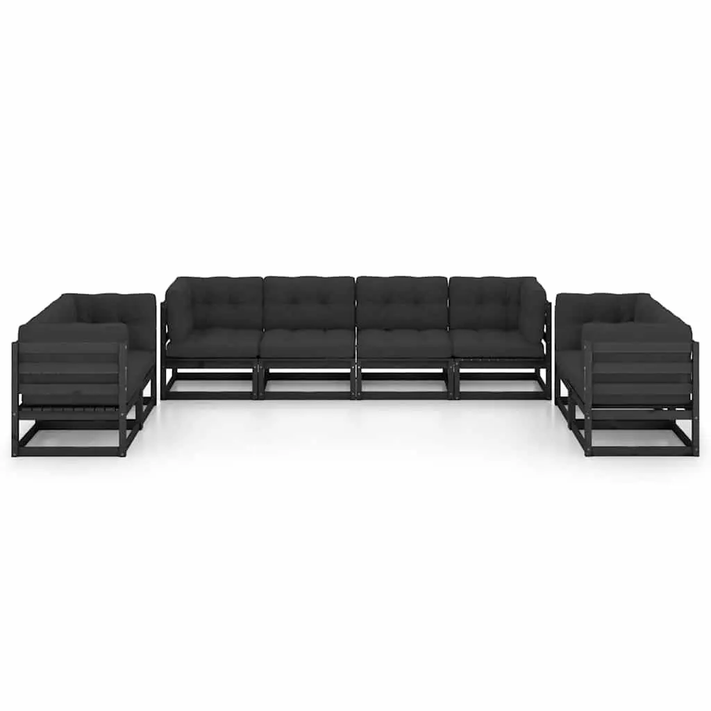 Garden Lounge Set 8 Piece Outdoor Furniture with Cushions Pinewood Modular