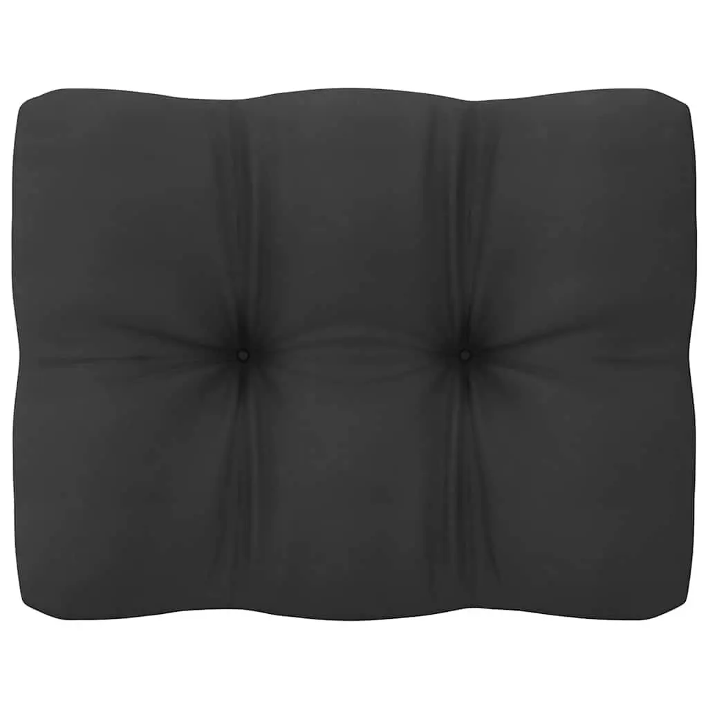 Garden Lounge Set Black 5 Piece Solid Pinewood Outdoor Furniture with Cushions