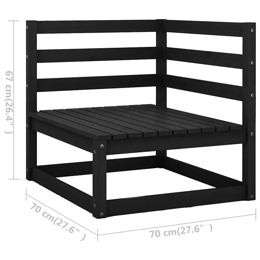 Garden Lounge Set 7 Piece Outdoor Furniture with Cushions Pinewood Black