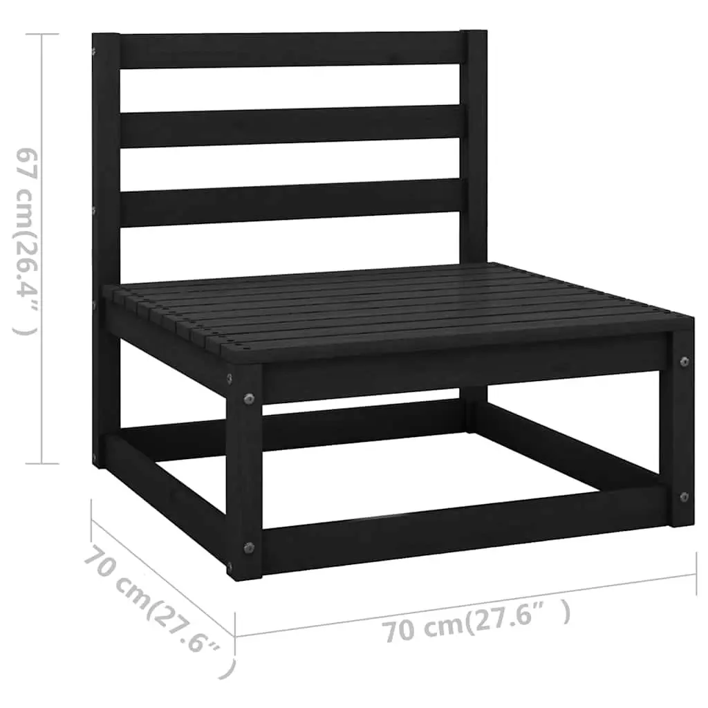 Garden Lounge Set 7 Piece Outdoor Furniture with Cushions Pinewood Black