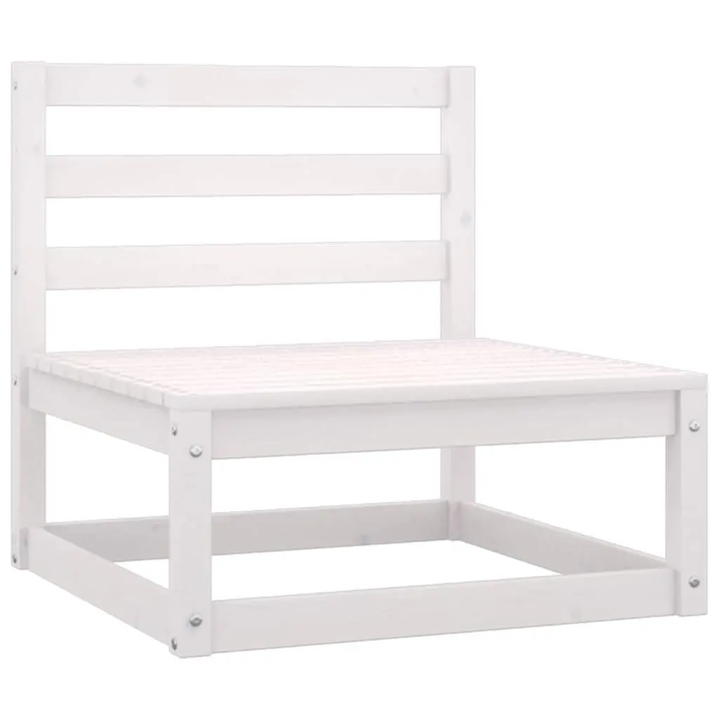 Garden Lounge Set White 5 Piece Outdoor Furniture with Cushions Pinewood