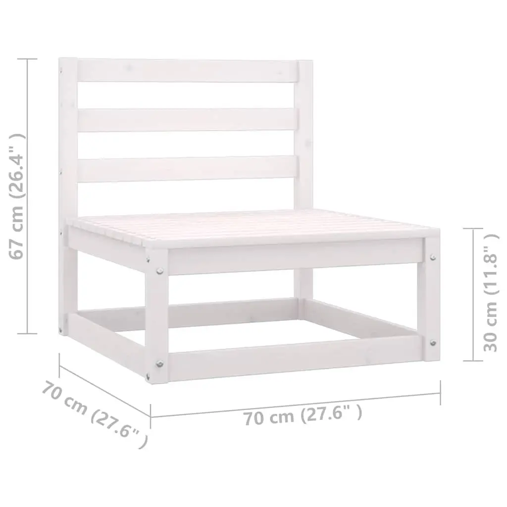 Garden Lounge Set White 5 Piece Outdoor Furniture with Cushions Pinewood