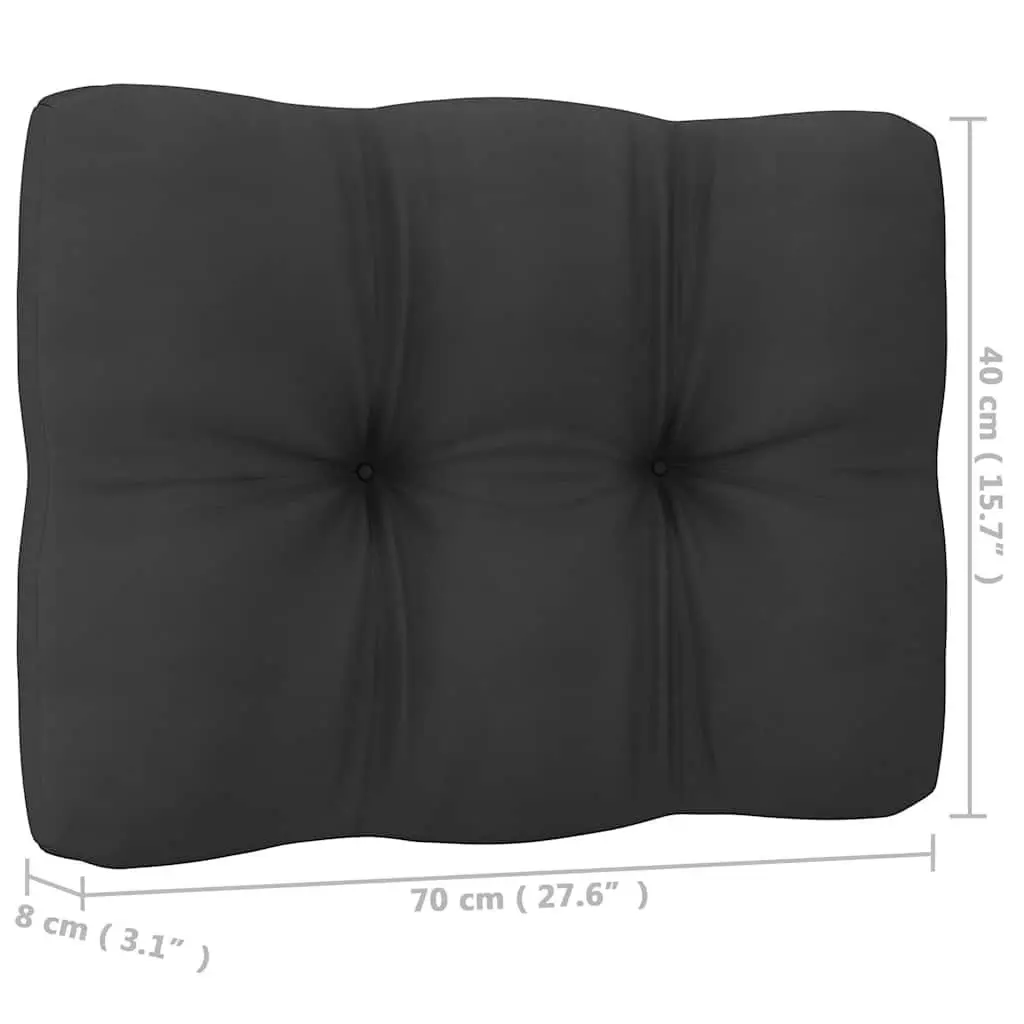 Garden Lounge Set Black 5 Piece Modular Outdoor Furniture with Cushions
