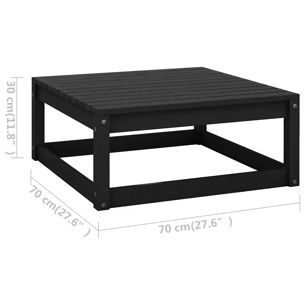 Garden Lounge Set 7 Piece Outdoor Furniture with Cushions Solid Pinewood Black