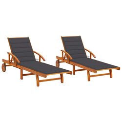 Compact and Stylish Acacia Sun Loungers for Outdoor Use
