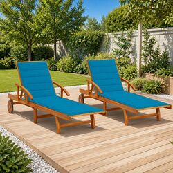 Compact Sun Lounger Set with Cushions for Patios