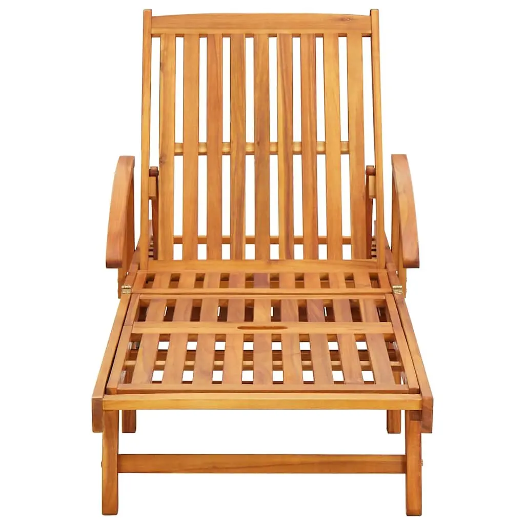 Sun Loungers 2 pcs with Cushions Solid Wood Outdoor Garden Patio Daybed Recliner