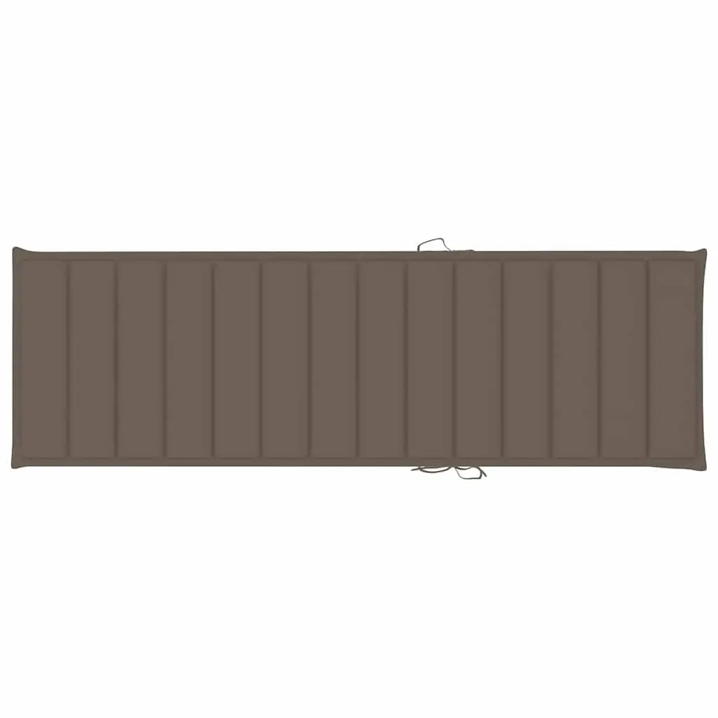 Sun Lounger Set 2 pcs with Table Cushions Solid Acacia Wood Outdoor Garden