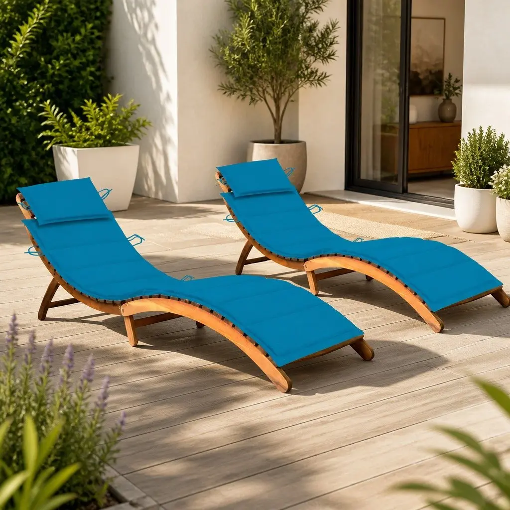 Sun Loungers with Soft Cushions