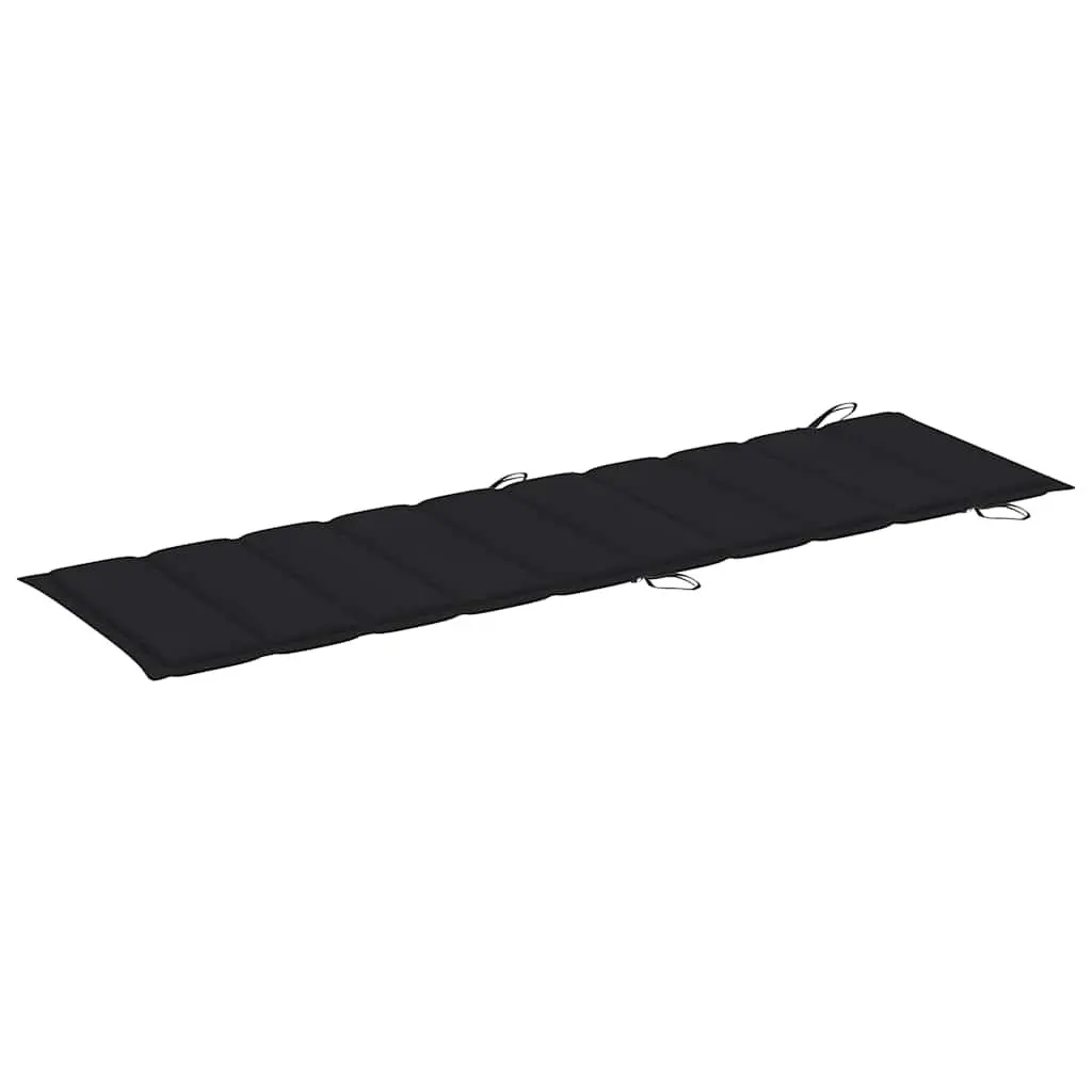 Sun Loungers Black 2 Piece Solid Wood Acacia Outdoor Garden Patio Daybed with Cushions