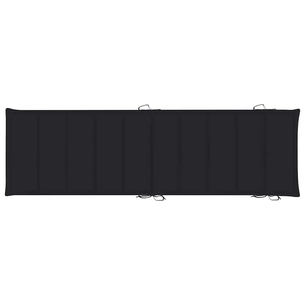 Sun Loungers Black 2 Piece Solid Wood Acacia Outdoor Garden Patio Daybed with Cushions