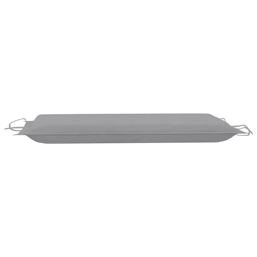 Sun Lounger Set Grey 2 pcs Wooden Garden Patio Folding with Table Cushions