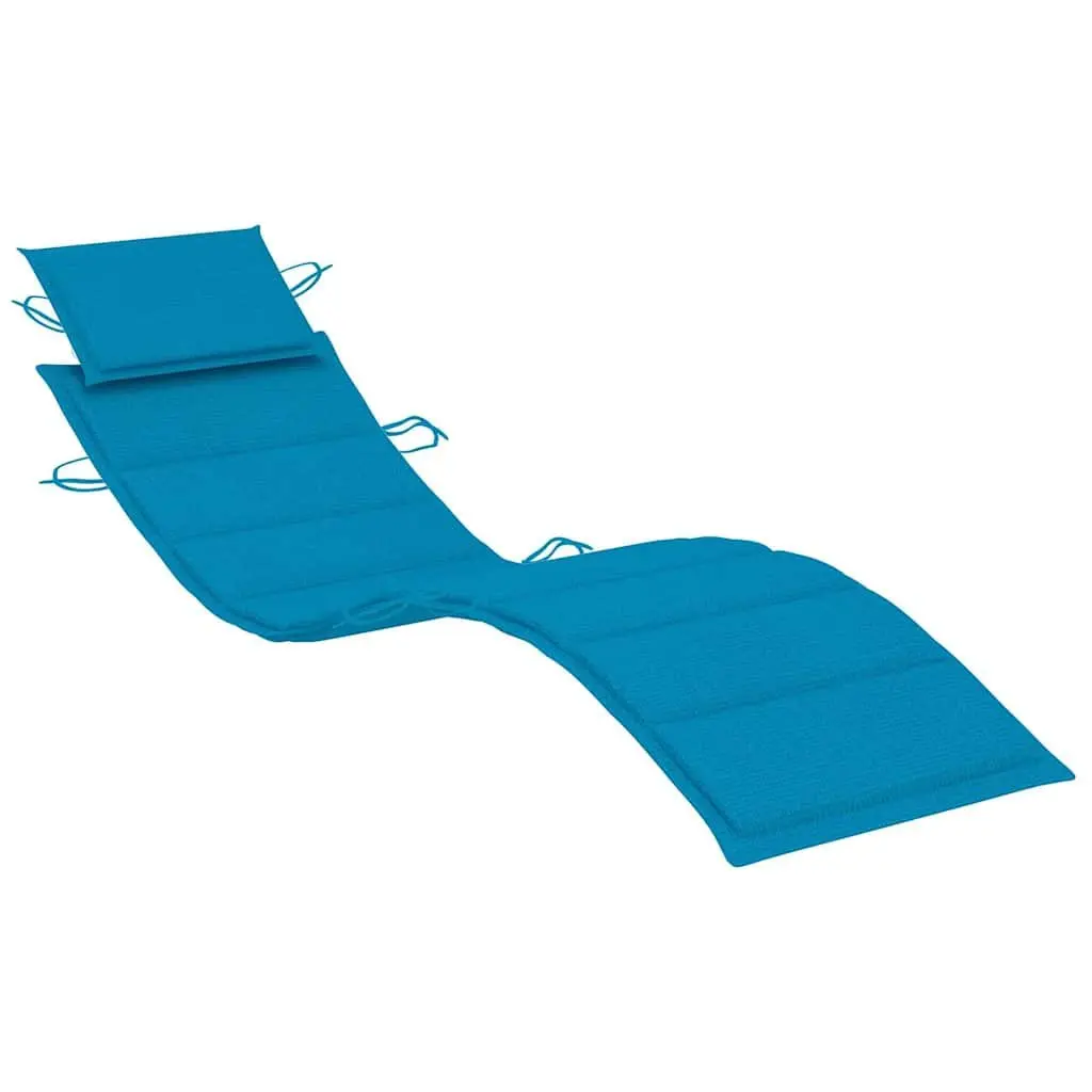 Sun Loungers Set 2 pcs with Table Cushions Solid Acacia Wood Outdoor Patio