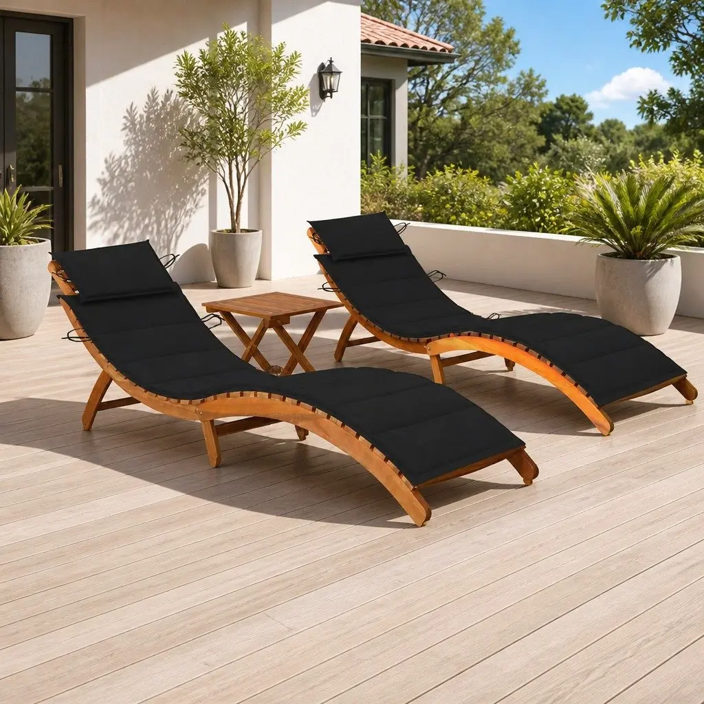 Sun Loungers Set with Side Table