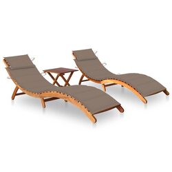 Comfortable Outdoor Loungers with Table & Cushions Set