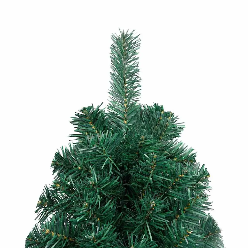Artificial Half Christmas Tree 240cm Pre-lit LED Green PVC Seasonal Holiday