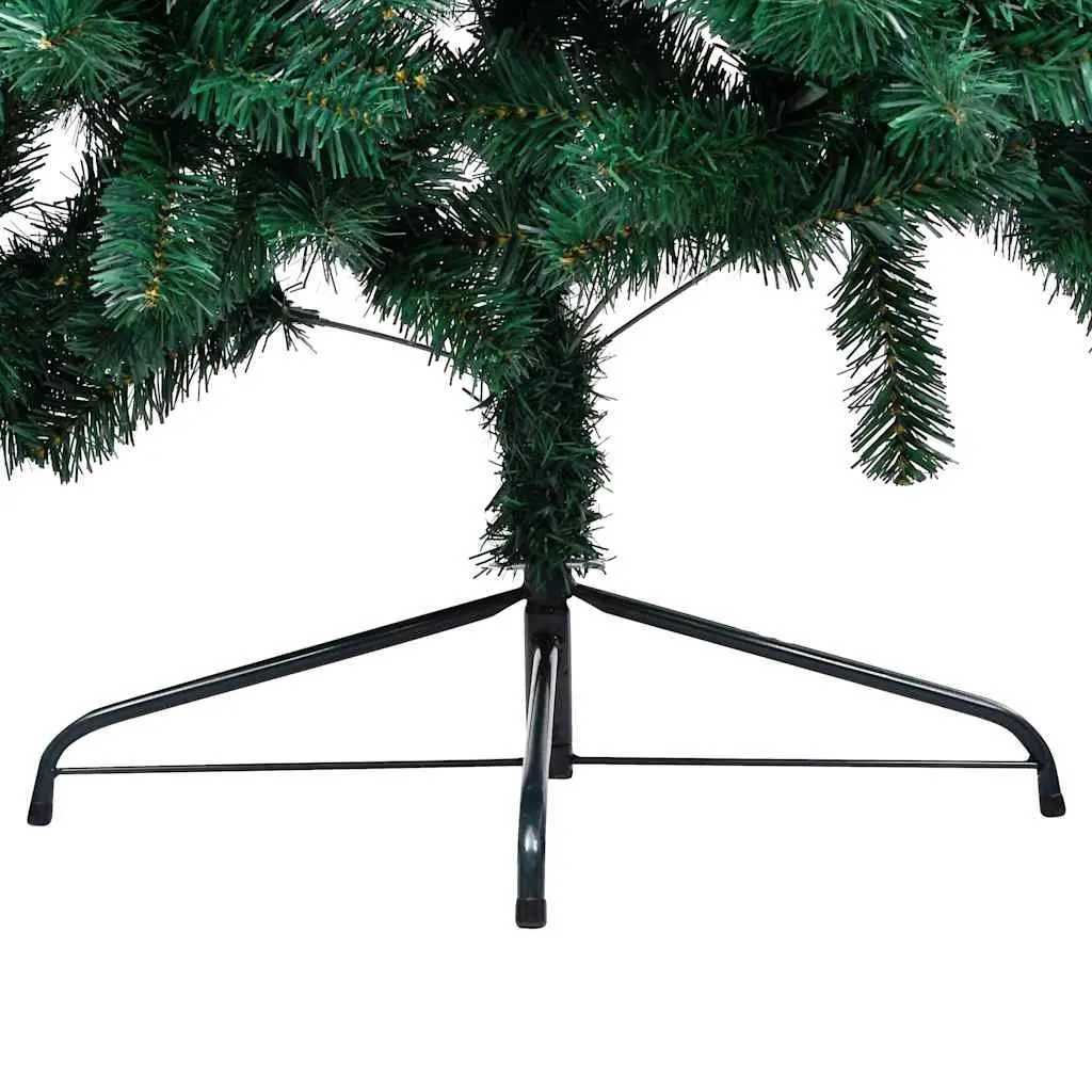 Artificial Half Christmas Tree 240cm Pre-lit LED Green PVC Seasonal Holiday