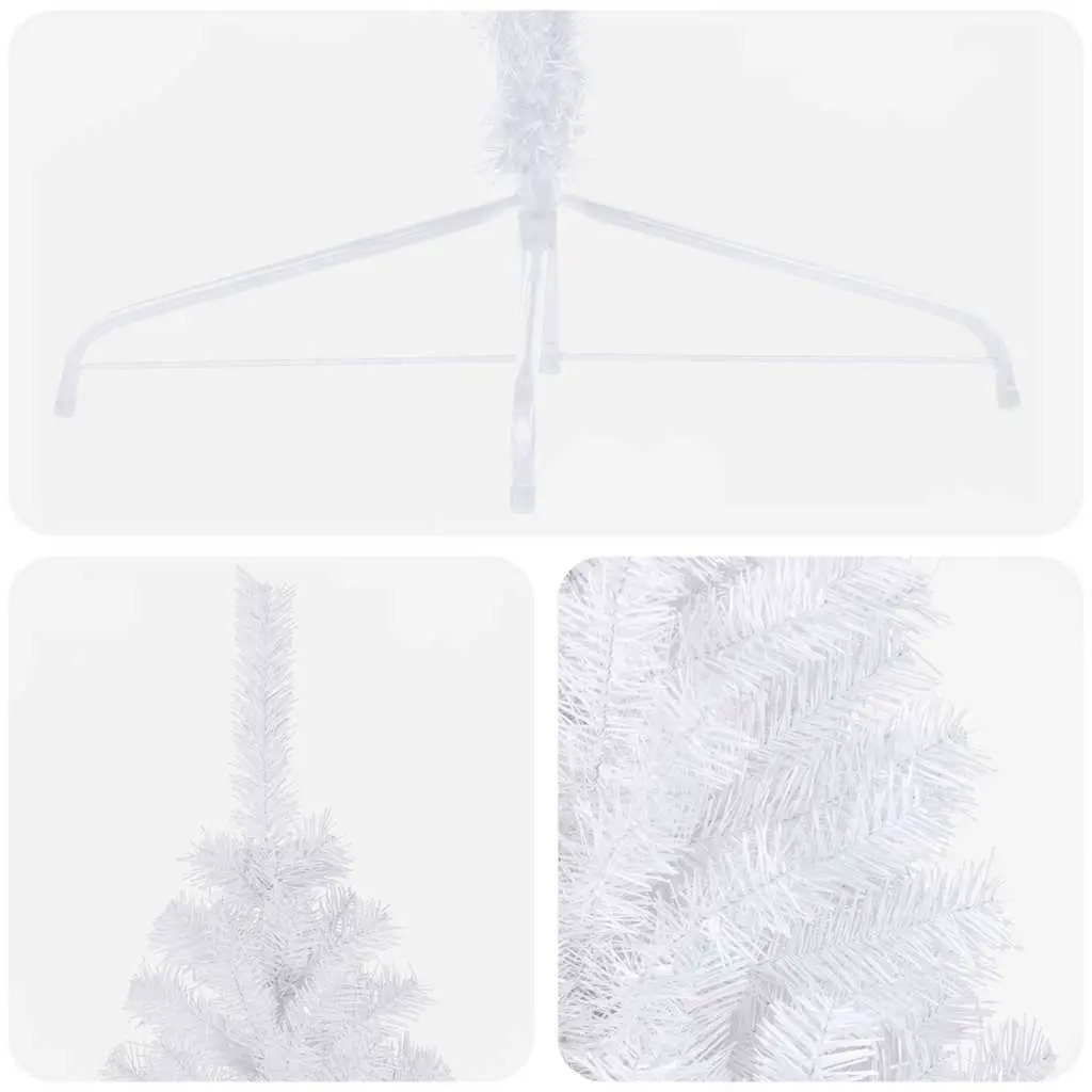 Artificial Half Christmas Tree Pre-lit LED 180cm White Seasonal Holiday