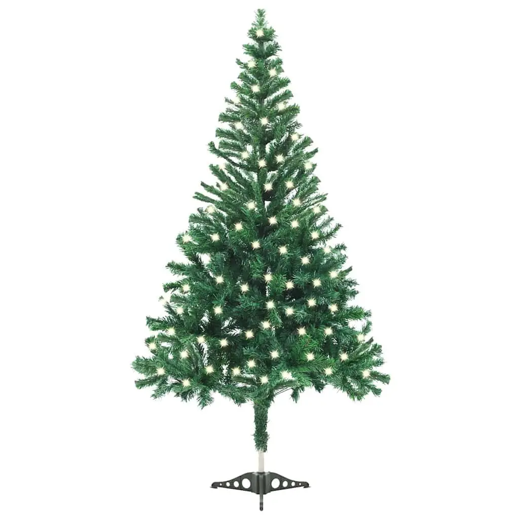 Artificial Christmas Tree Green 120cm Pre-lit with LED Lights 230 Branches