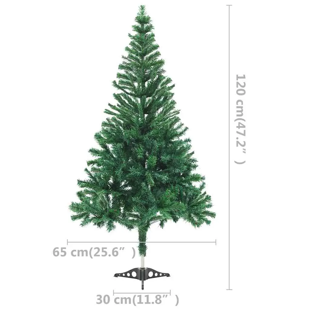 Artificial Christmas Tree Green 120cm Pre-lit with LED Lights 230 Branches