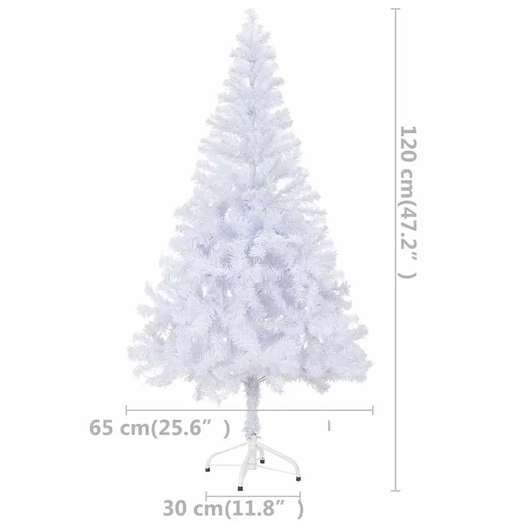 Artificial Christmas Tree White 120cm Pre-lit LED 230 Branches Indoor Holiday Decor