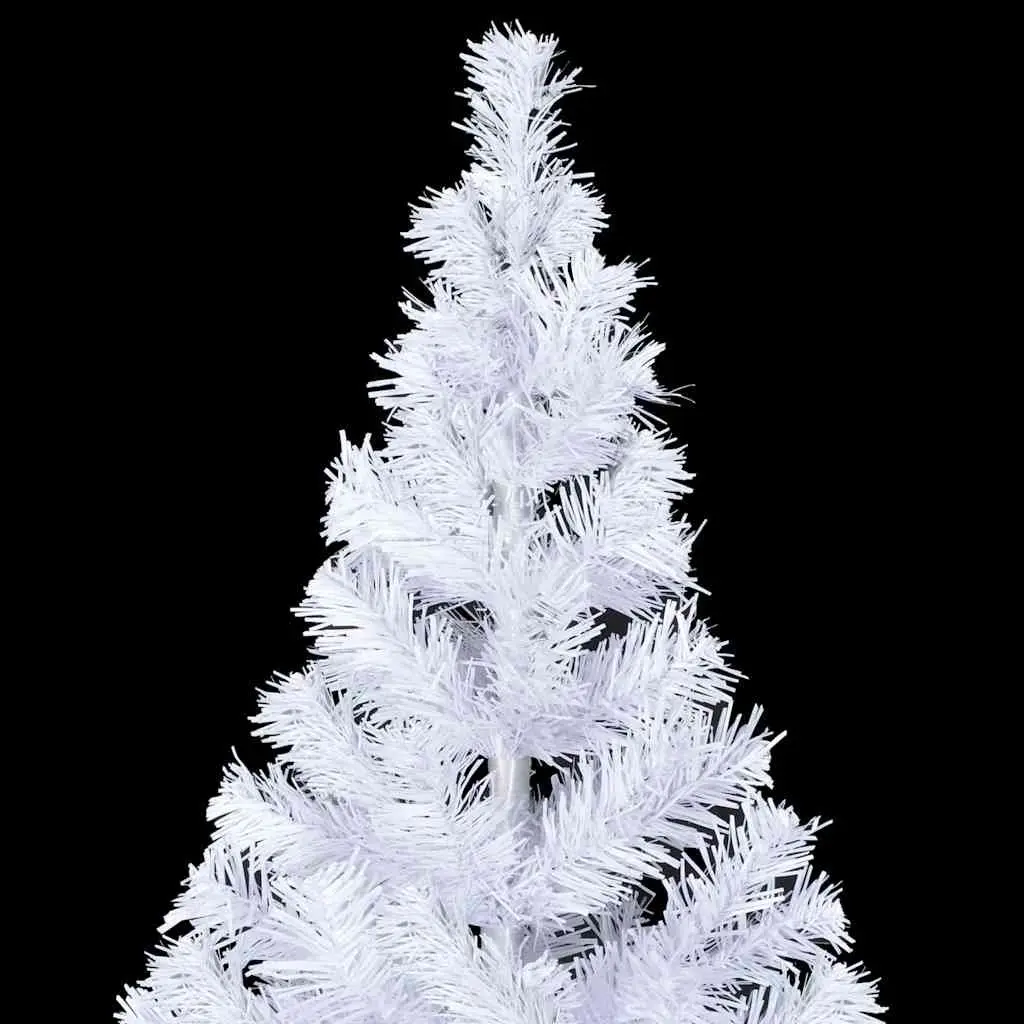 Artificial Christmas Tree White 210cm Pre-lit with LED Lights 910 Branch Tips Indoor Holiday Decoration