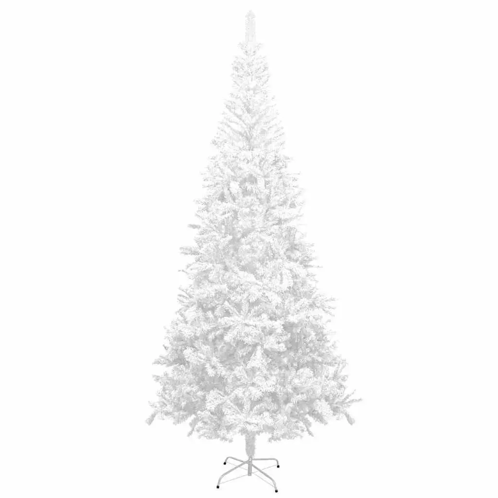 Artificial Christmas Tree White 240cm Pre-lit with 1300 Branch Tips for Holiday Decor