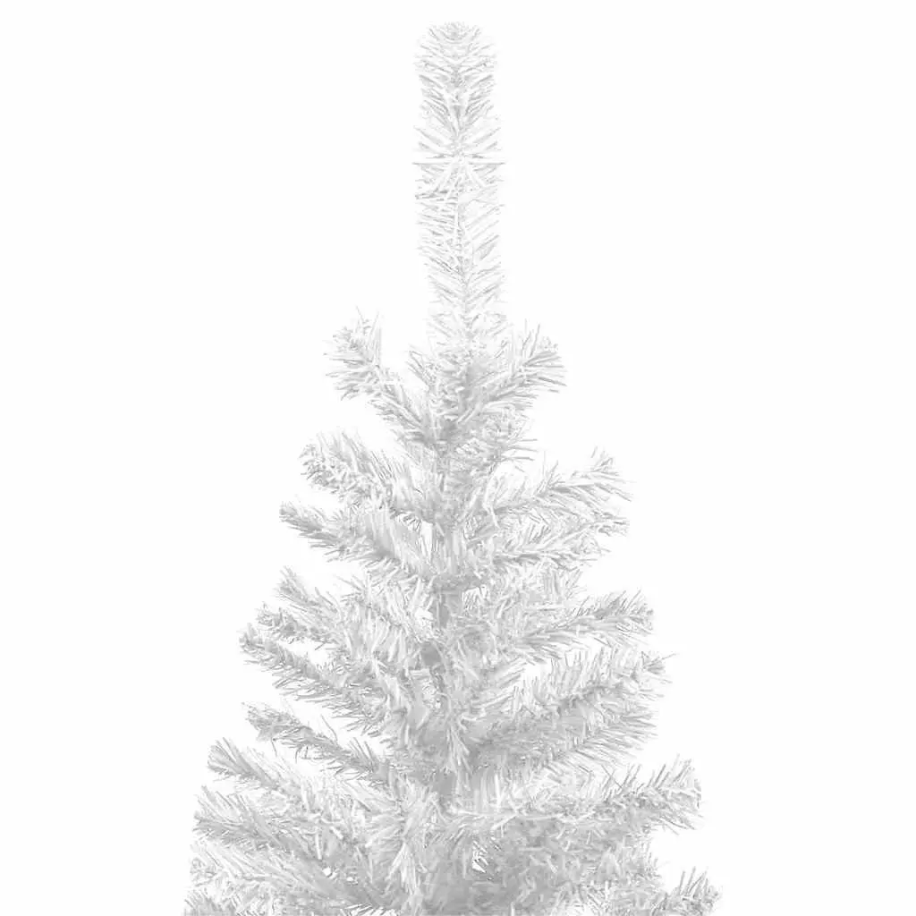 Artificial Christmas Tree White 240cm Pre-lit with 1300 Branch Tips for Holiday Decor